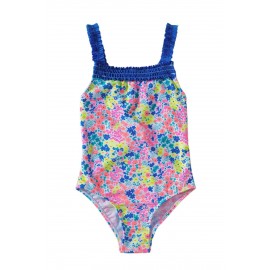 Multicolored Little Girls’ Flower Print One Piece Swimsuit