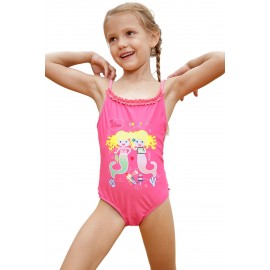 Pink Little Mermaid Princess Teddy Swimsuit